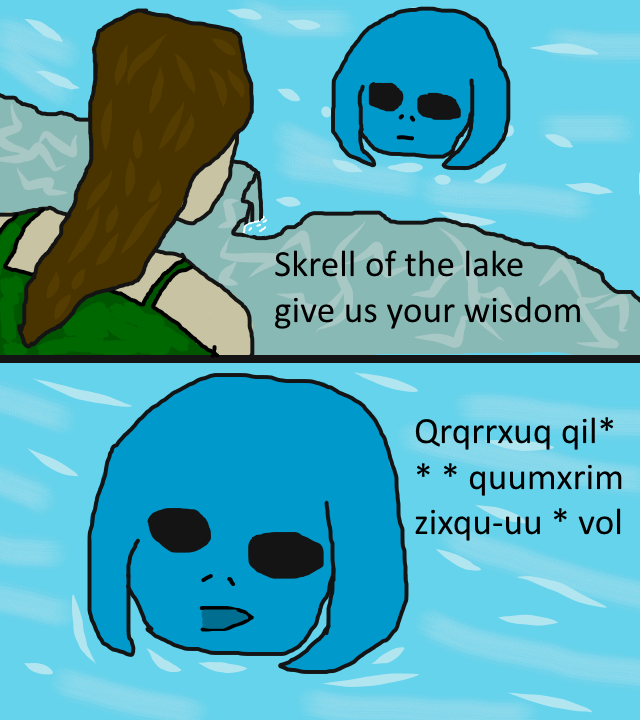 Skrell of the lake gives their wisdom