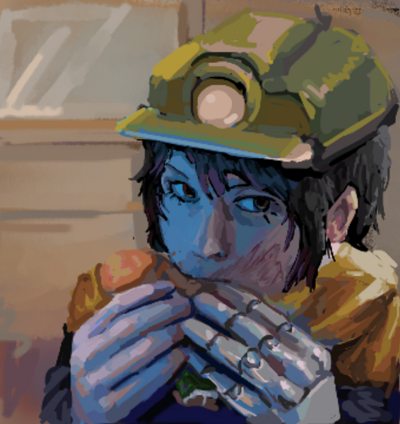 jia eating sandwich