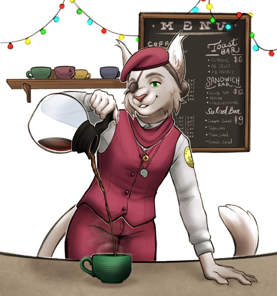 Tulkir barista - waistcoat - mask down